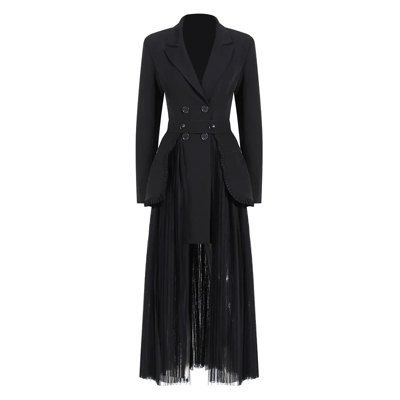 BEWQ Fashion Women's 2 Pcs Set Notched Double Breasted Tops High Waist Pleated Gauze Skirt Suit Evening Party 2026 Spring New
BEWQ Fashion Women's 2 Pcs Set Notched Double Breasted Tops High Waist Pleated Gauze Skirt Suit Evening Party 2026 Spring New