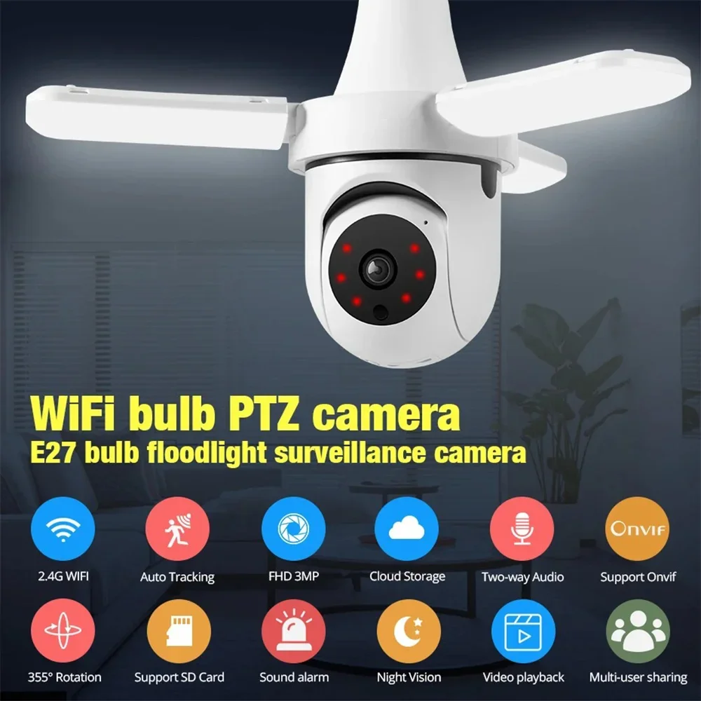 DIDSeth 4MP Light Bulb Camera E27 Socket with 10X Digital Zoom Full Color Night Vision Two-Way Audio Security Light Bulb
DIDSeth 4MP Light Bulb Camera E27 Socket with 10X Digital Zoom Full Color Night Vision Two-Way Audio Security Light Bulb