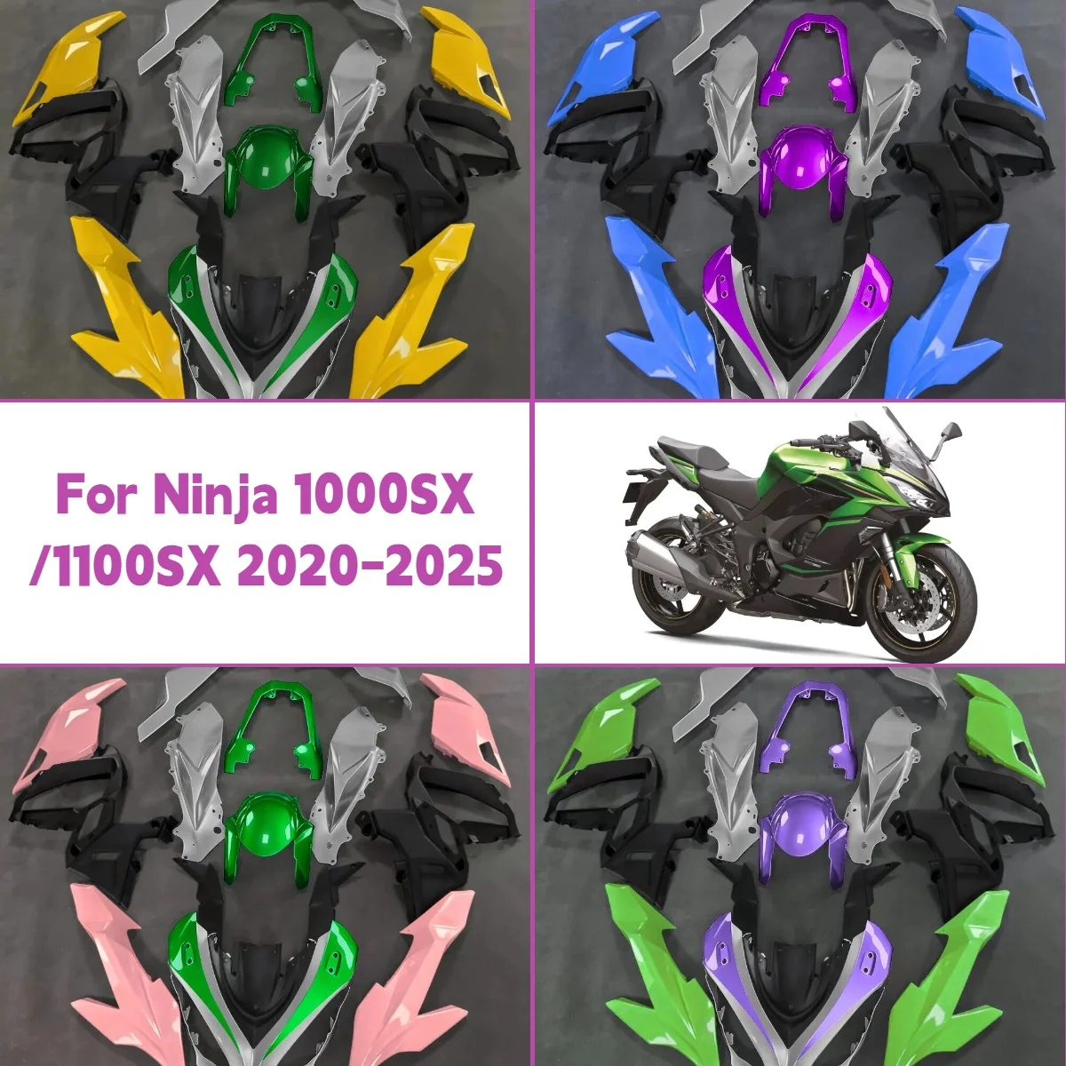Fairing Set For 2020-2025 Kawasaki Ninja 1100SX High Quality Full ABS Plastic Fairings Kit Suitable 20-25 Ninja1000SX
Fairing Set For 2020-2025 Kawasaki Ninja 1100SX High Quality Full ABS Plastic Fairings Kit Suitable 20-25 Ninja1000SX