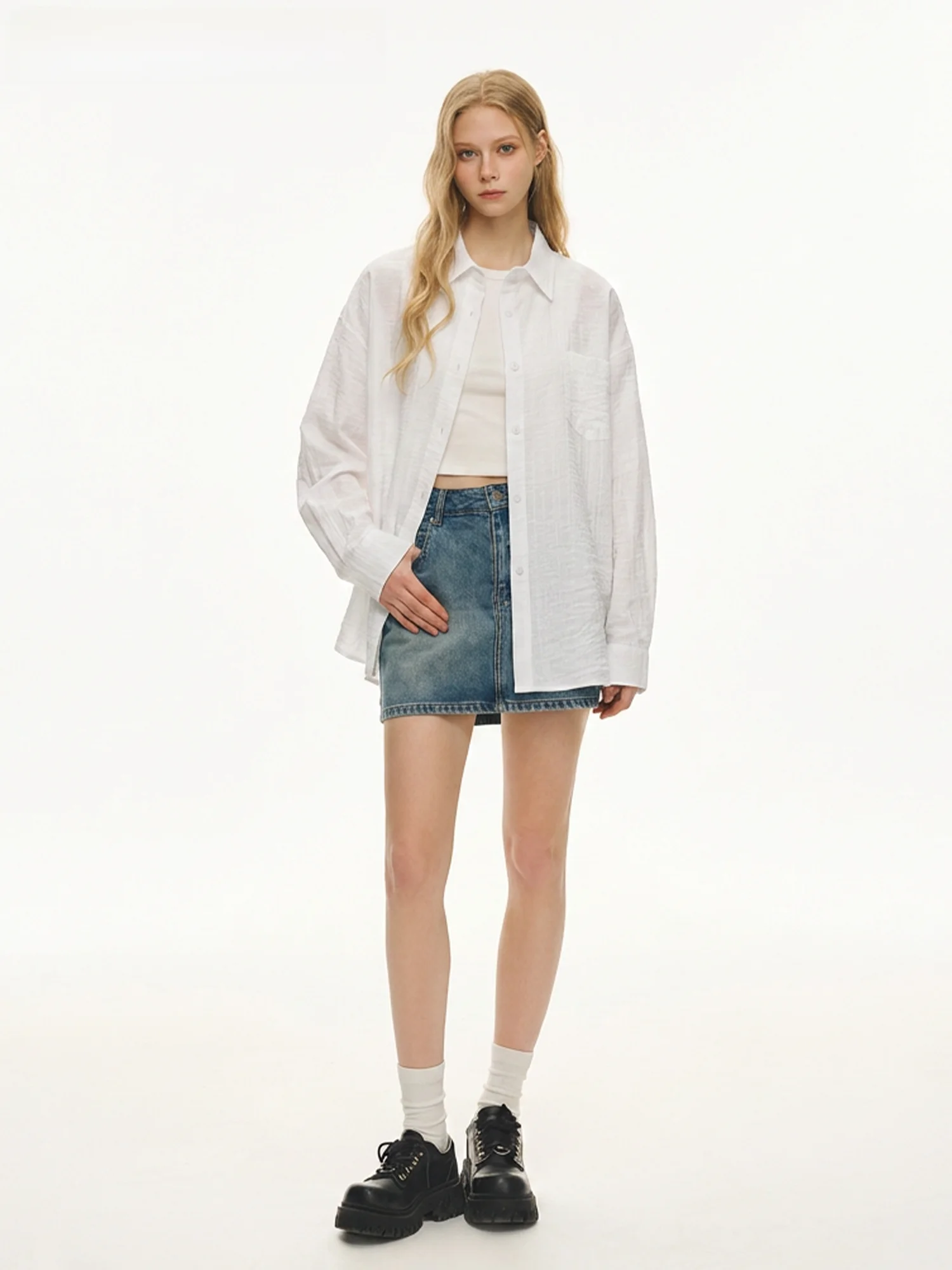 Burgenland Women's Loose Fit Long Sleeve White Shirt Summer Lightweight Sun Protection Coat Casual Style Frock Pocket Design
Burgenland Women's Loose Fit Long Sleeve White Shirt Summer Lightweight Sun Protection Coat Casual Style Frock Pocket Design