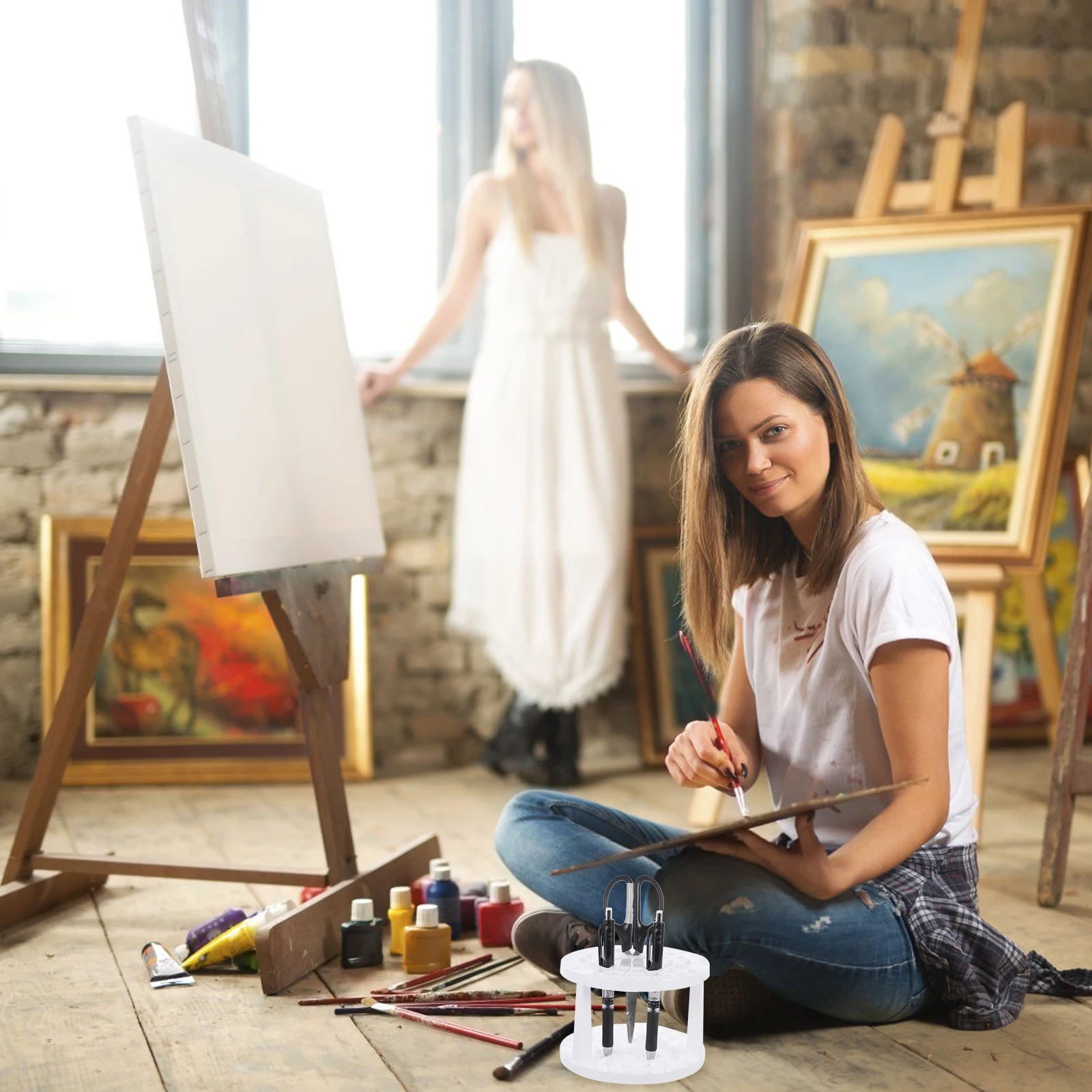 49 holes Paintbrush Holder Durable Plastic Pen Rest St Desk Decor Art Supplies Fine Workmanship Practical Design
49 holes Paintbrush Holder Durable Plastic Pen Rest St Desk Decor Art Supplies Fine Workmanship Practical Design