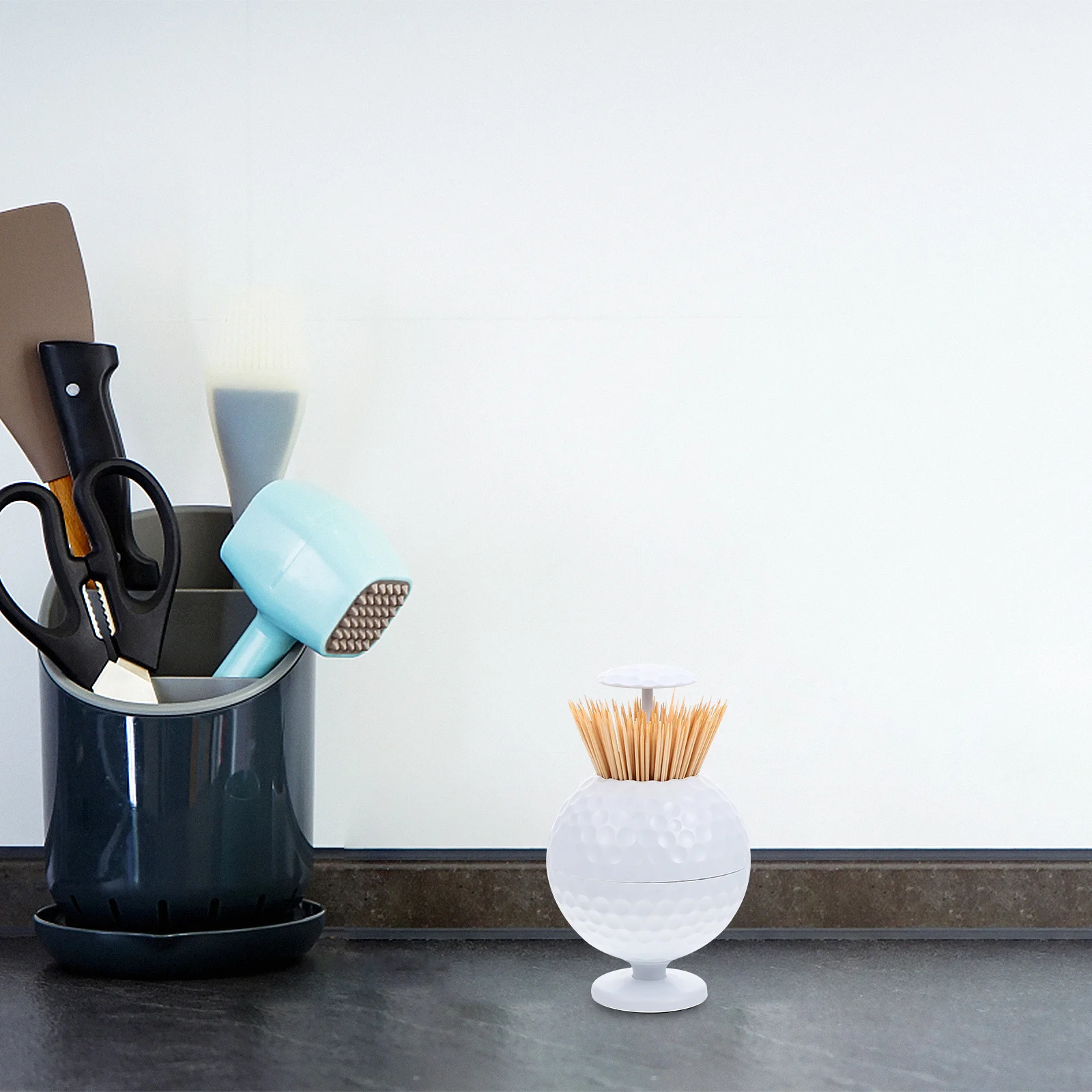 Plastic Toothpick Holder Golfing Adornment Press Type Dispenser for Kitchen Restaurant Office Table Top Decoration 
Plastic Toothpick Holder Golfing Adornment Press Type Dispenser for Kitchen Restaurant Office Table Top Decoration