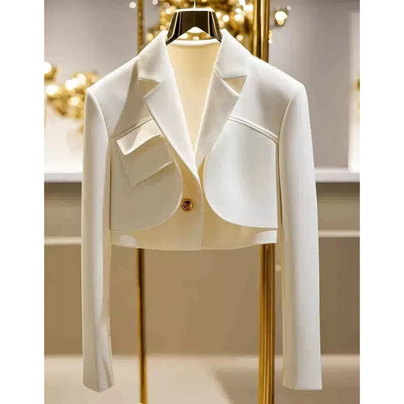 Women's White Long Sleeve Lapel Blazer Jacket Casual Chic Short Suit Coat Autumn 2025 Fashion Y2K Outwear Top Ladies
Women's White Long Sleeve Lapel Blazer Jacket Casual Chic Short Suit Coat Autumn 2025 Fashion Y2K Outwear Top Ladies