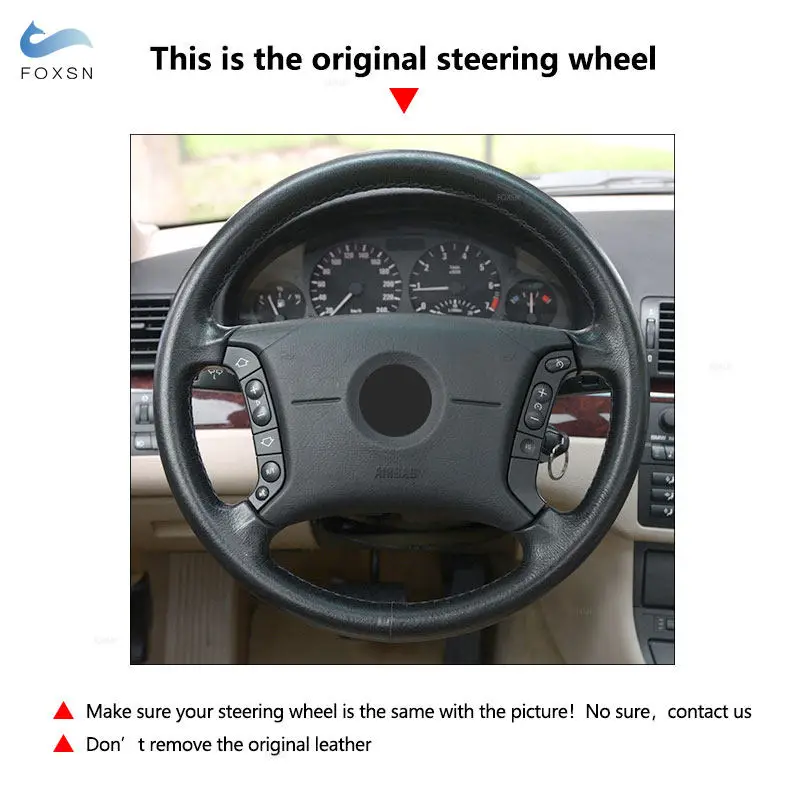 Car Styling Suede Leather Steering Wheel Cover Trim For BMW 3 5 Series E36 E39 1995-2000 E46 1998-2004 X3 E83 X5 E53 2000-2006
Car Styling Suede Leather Steering Wheel Cover Trim For BMW 3 5 Series E36 E39 1995-2000 E46 1998-2004 X3 E83 X5 E53 2000-2006