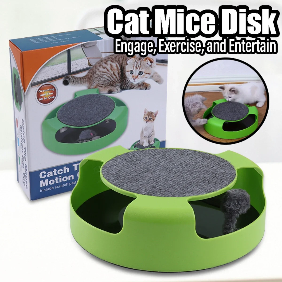 Cat Interactive Disk Mice with Cat Scratching Mat Anti-slip Bottom Rolling Mouse Disk Indoor Automatic Pet Supplies
Cat Interactive Disk Mice with Cat Scratching Mat Anti-slip Bottom Rolling Mouse Disk Indoor Automatic Pet Supplies