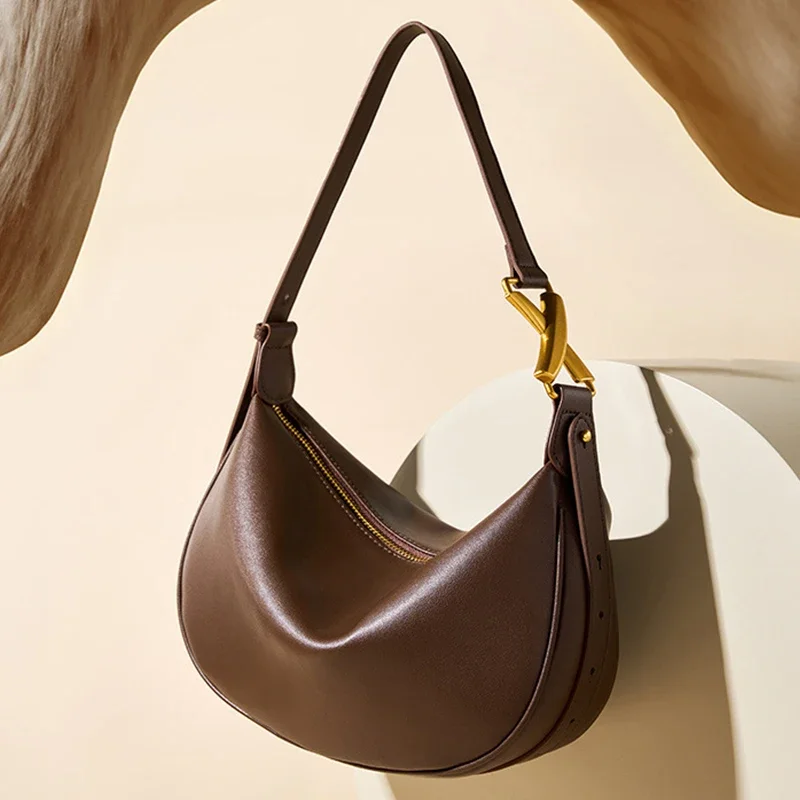 2026 Soft Cowhide Genuine Leather Crescent Underarm Shoulder Bag for Women Large Capacity Dumpling Crossbody Purse
2026 Soft Cowhide Genuine Leather Crescent Underarm Shoulder Bag for Women Large Capacity Dumpling Crossbody Purse