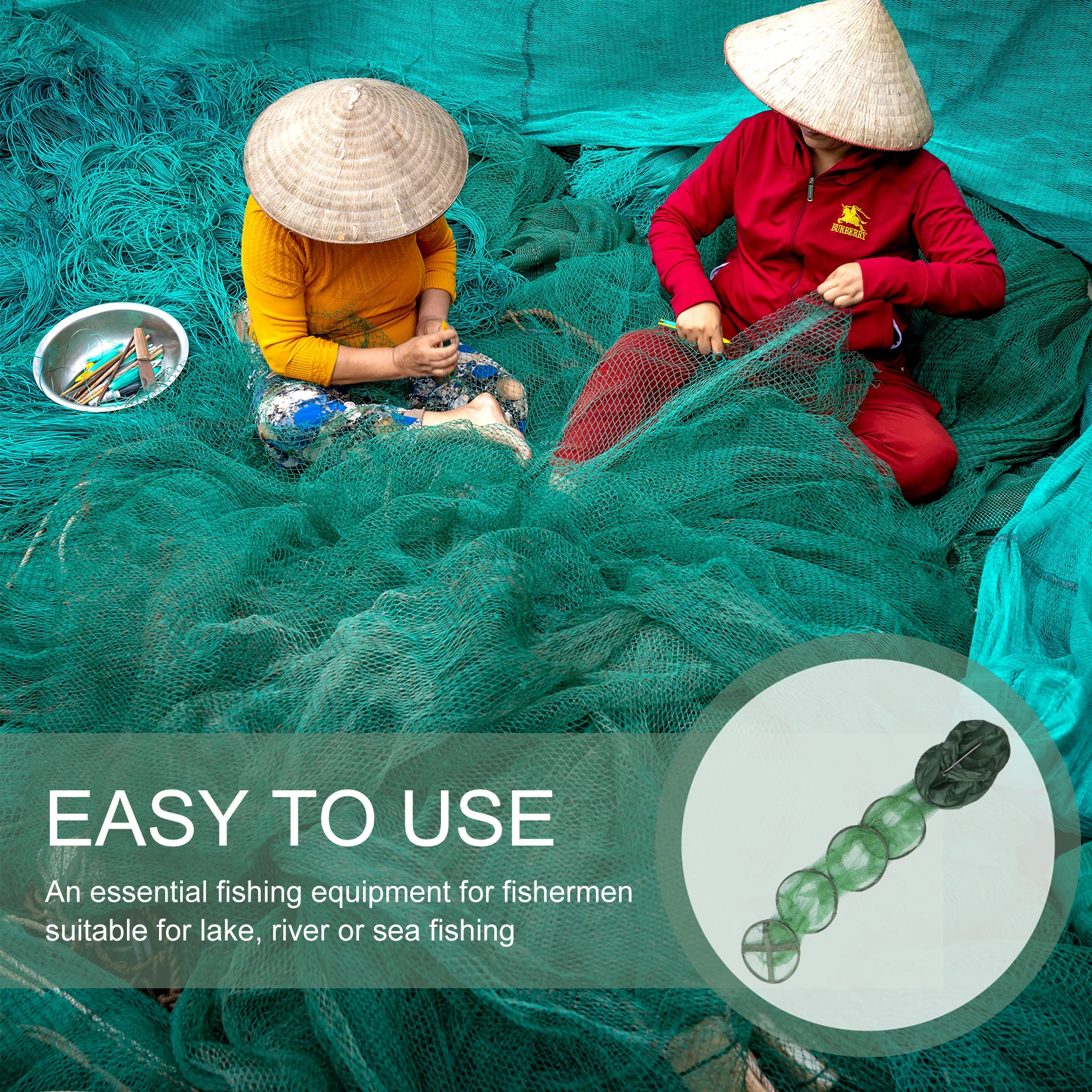 Folding Fishing Net Durable Nylon Large Capacity Portable Fishnets Crab Bag String Storage Convenient Anti Fishing
Folding Fishing Net Durable Nylon Large Capacity Portable Fishnets Crab Bag String Storage Convenient Anti Fishing