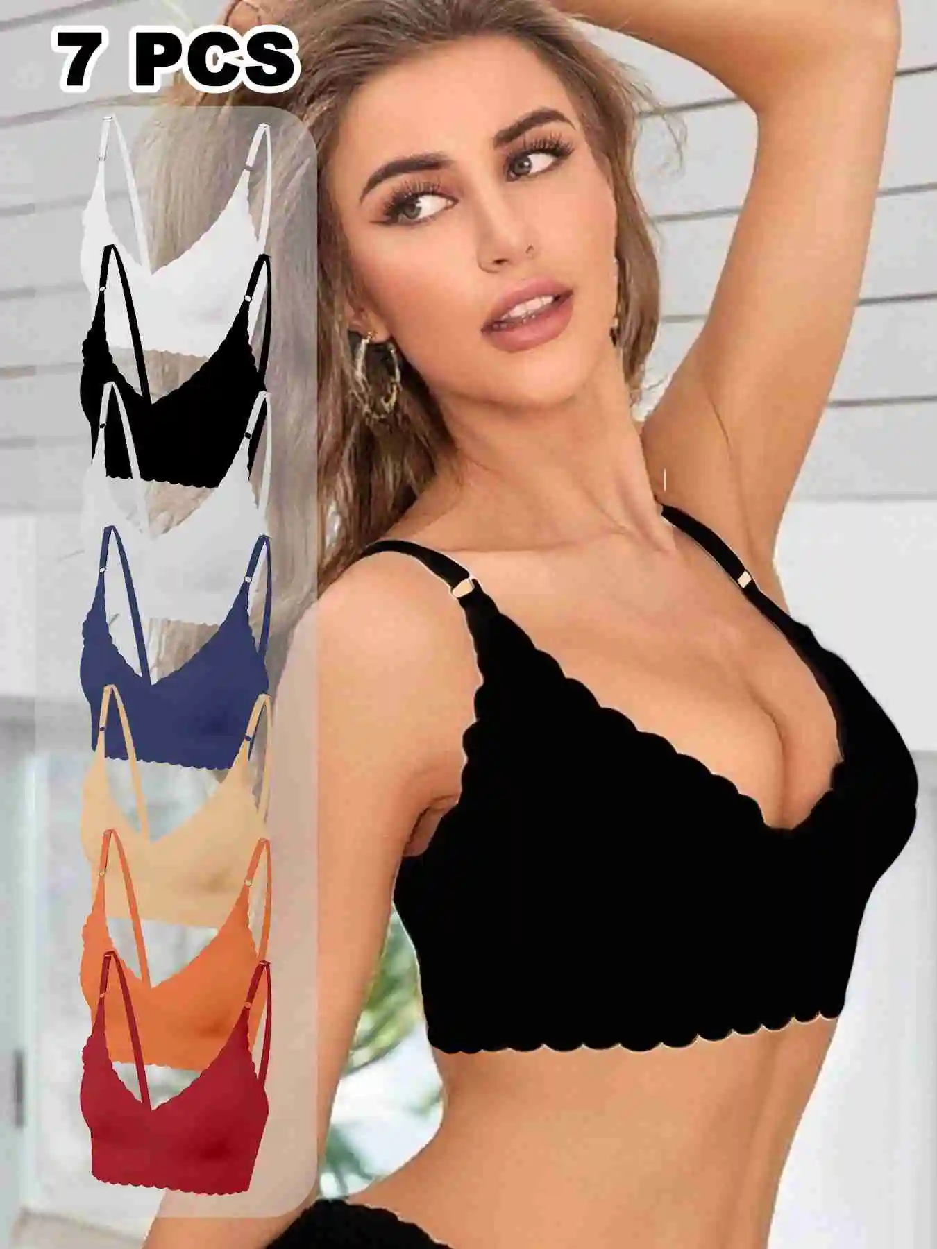 7 Pack of Color Women's Sexy Backless Push-Up Bras U-Shape with Adjustable Straps Removable Padding Seamless Basic T-shirt Bra
7 Pack of Color Women's Sexy Backless Push-Up Bras U-Shape with Adjustable Straps Removable Padding Seamless Basic T-shirt Bra
