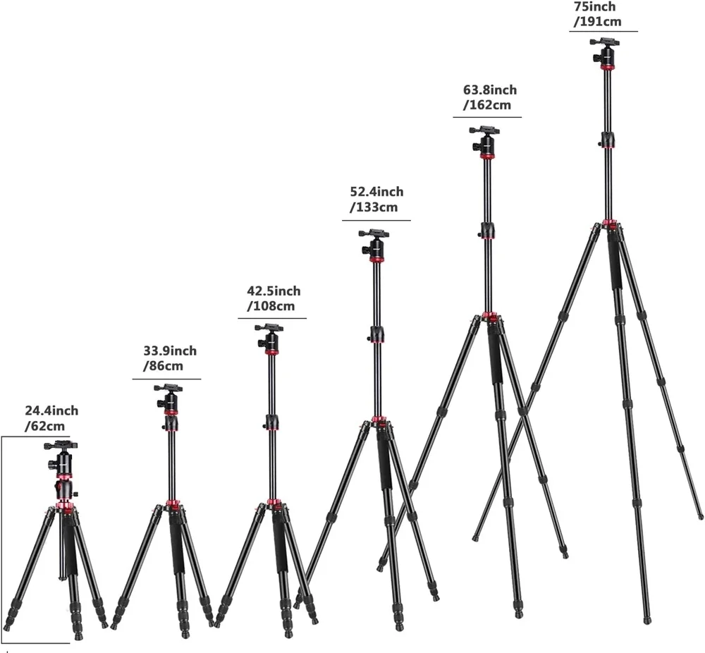 NEEWER Camera Tripod Monopod with Rotatable Center Column for Panoramic Shooting, Aluminum Alloy 75"/191cm, 360 Ball Head
NEEWER Camera Tripod Monopod with Rotatable Center Column for Panoramic Shooting, Aluminum Alloy 75"/191cm, 360 Ball Head