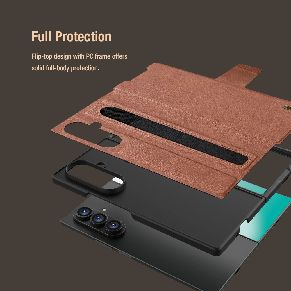Nillkin For Samsung Galaxy Z Fold 7 5G Case Aoge Luxury Flip Leather with Pen Slot Kickstand Full Cover Cases Protection
Nillkin For Samsung Galaxy Z Fold 7 5G Case Aoge Luxury Flip Leather with Pen Slot Kickstand Full Cover Cases Protection