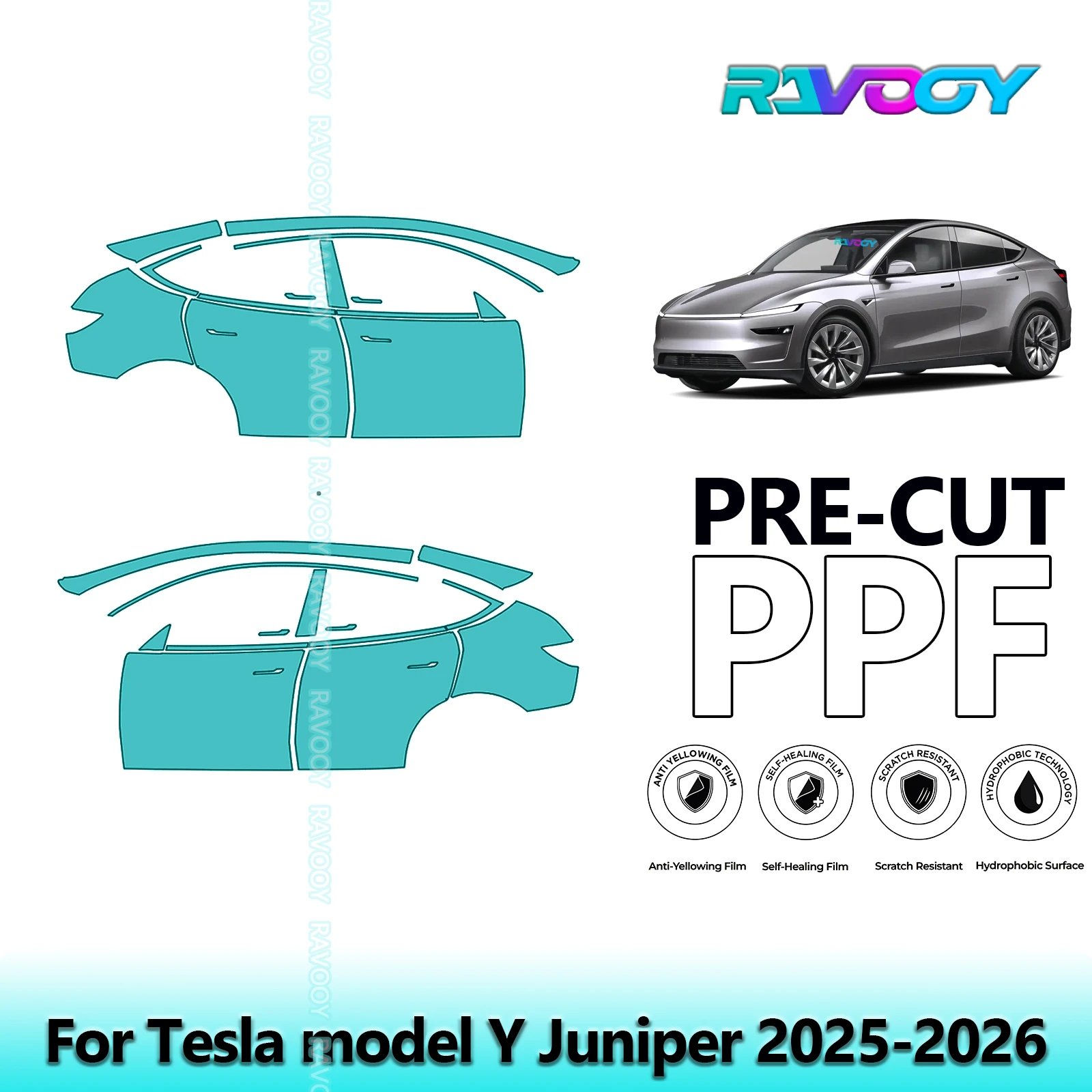 For Tesla model Y Juniper 2025-2026 8.5mil Clear Matte Pre-Cut PPF Door & A/B Pillar Kit TPU Paint Protection Film Set
For Tesla model Y Juniper 2025-2026 8.5mil Clear Matte Pre-Cut PPF Door & A/B Pillar Kit TPU Paint Protection Film Set