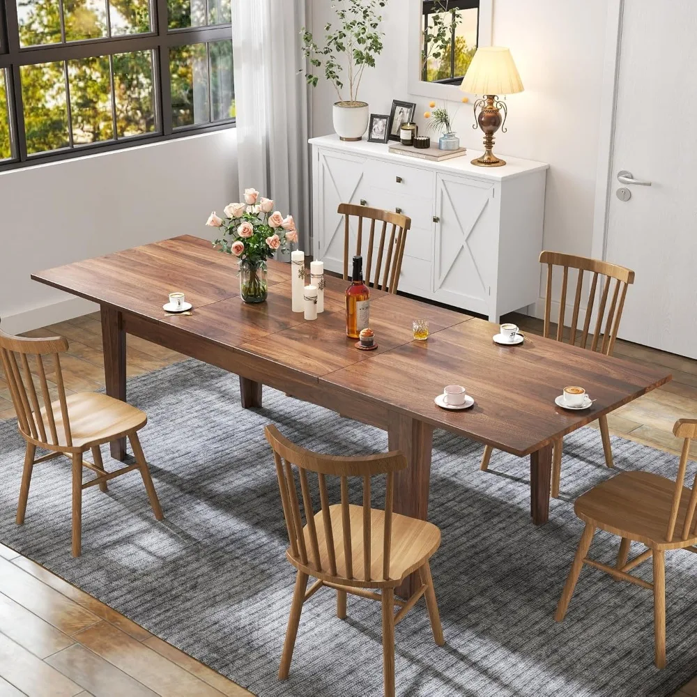 106.3" Rectangular Extendable Dining Room Table, Extendable Dining Table for 6 8 10, Modern Farmhouse Wooden Long Large Kitchen
106.3" Rectangular Extendable Dining Room Table, Extendable Dining Table for 6 8 10, Modern Farmhouse Wooden Long Large Kitchen