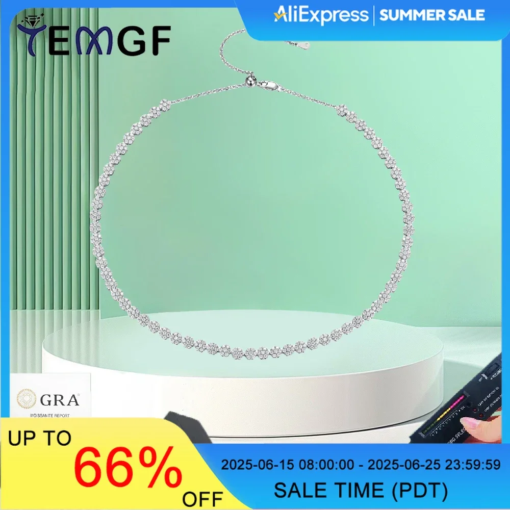 TEMGF S925 Sterling Silver Chokers Necklace Adjustable Length for Women Girls 1.5mm Moissanite Luxury Sparkling Fine Jewelry
TEMGF S925 Sterling Silver Chokers Necklace Adjustable Length for Women Girls 1.5mm Moissanite Luxury Sparkling Fine Jewelry