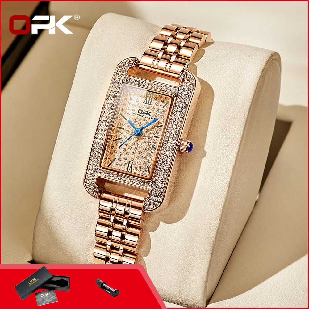 OPK 8617 Women’s Wristwatch Luxury Diamond Bezel Stainless Steel Roman Dial Waterproof Ladies Dress Quartz Watch Elegant
OPK 8617 Women’s Wristwatch Luxury Diamond Bezel Stainless Steel Roman Dial Waterproof Ladies Dress Quartz Watch Elegant