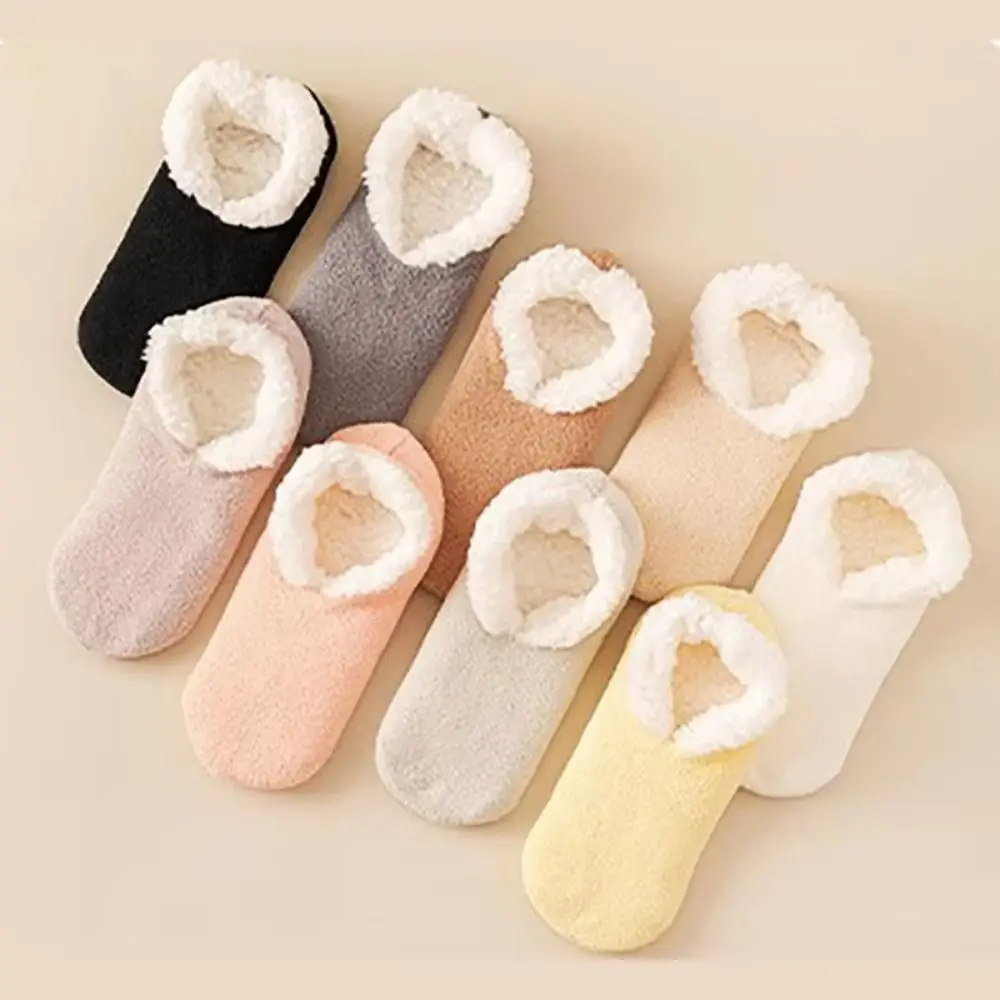 Foot Warmers Thickened Lamb's Wool Socks Solid Color Soft Lamb Fleece Socks Non-slip Bottom Warm Winter Warm Sock Living Room
Foot Warmers Thickened Lamb's Wool Socks Solid Color Soft Lamb Fleece Socks Non-slip Bottom Warm Winter Warm Sock Living Room