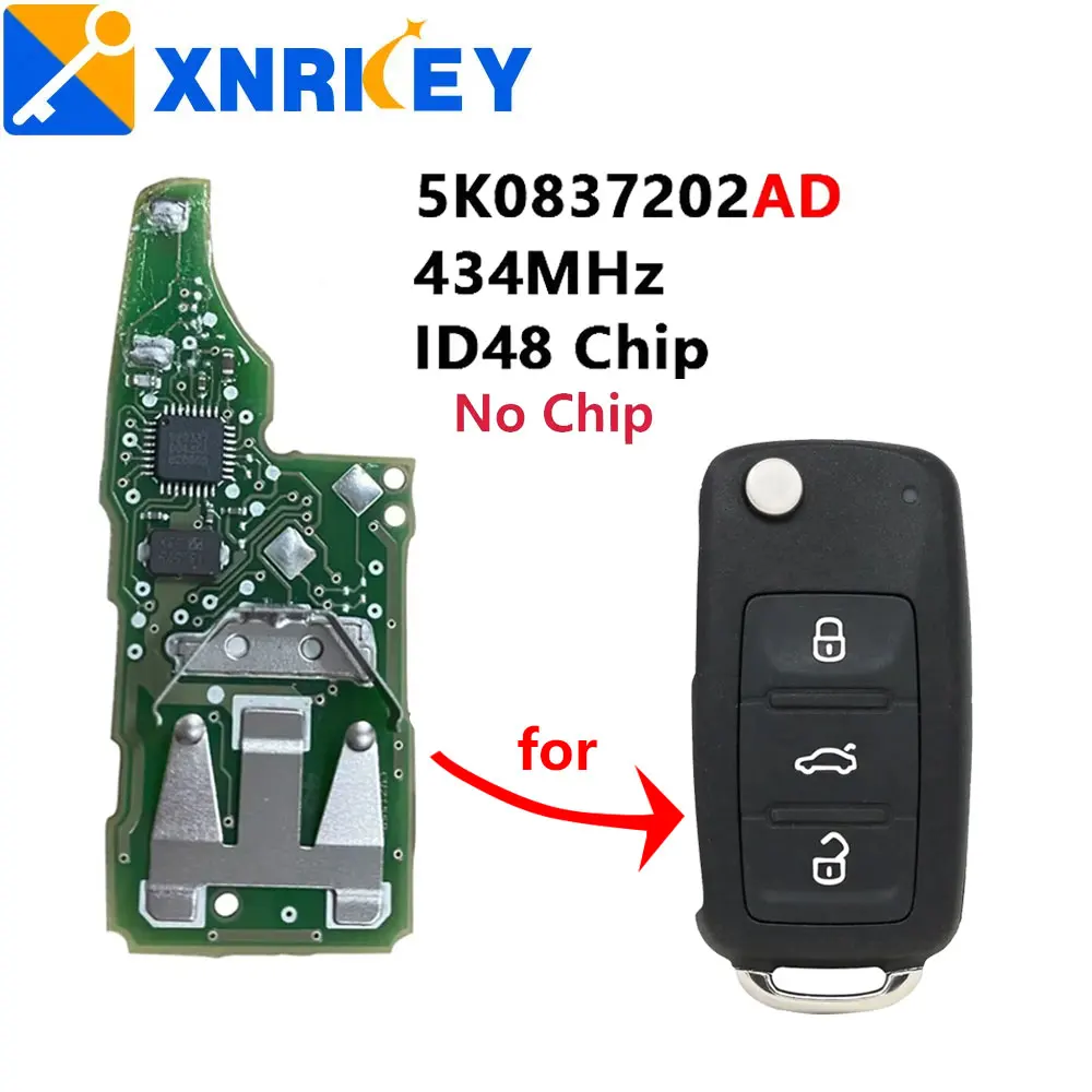 XNRKEY OEM Remote Car Key PCB ID48 433Mhz 5K0837202AD for VW Volkswagen Beetle Caddy Eos Golf Jetta Polo Scirocco Tiguan Touran
XNRKEY OEM Remote Car Key PCB ID48 433Mhz 5K0837202AD for VW Volkswagen Beetle Caddy Eos Golf Jetta Polo Scirocco Tiguan Touran