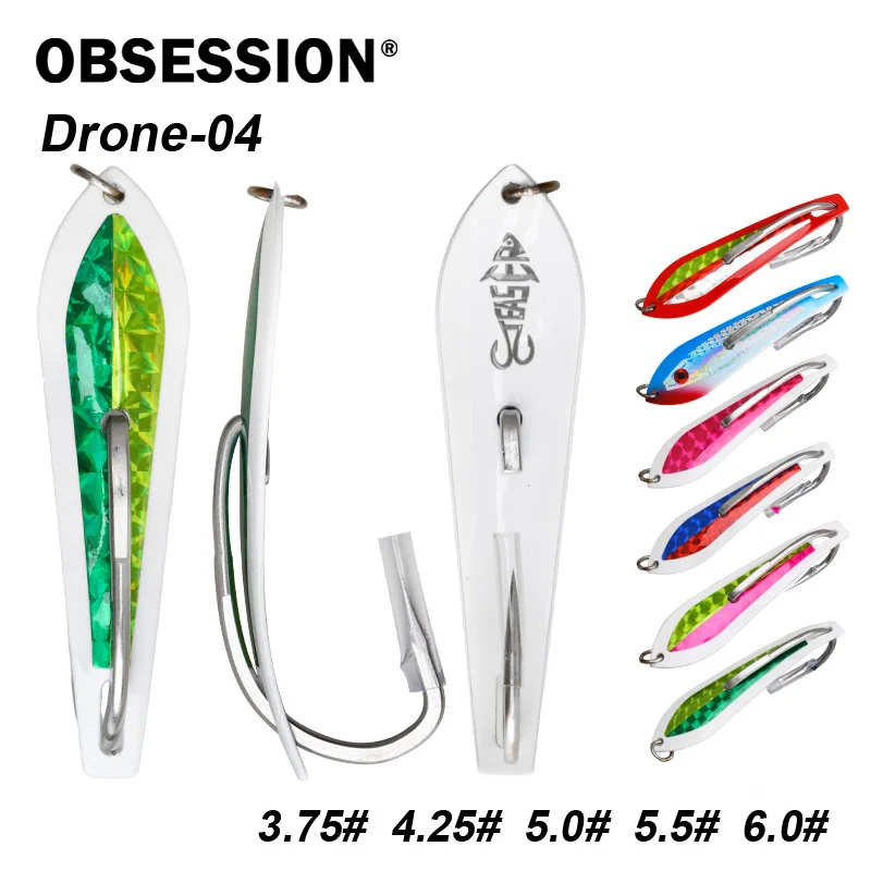 OBSESSION Drone-04 Stainless Steel Single Hook Jig Lure UV Glow Spoon-Shaped Saltwater Fishing Jigging Lure For Mackerel Tuna
OBSESSION Drone-04 Stainless Steel Single Hook Jig Lure UV Glow Spoon-Shaped Saltwater Fishing Jigging Lure For Mackerel Tuna