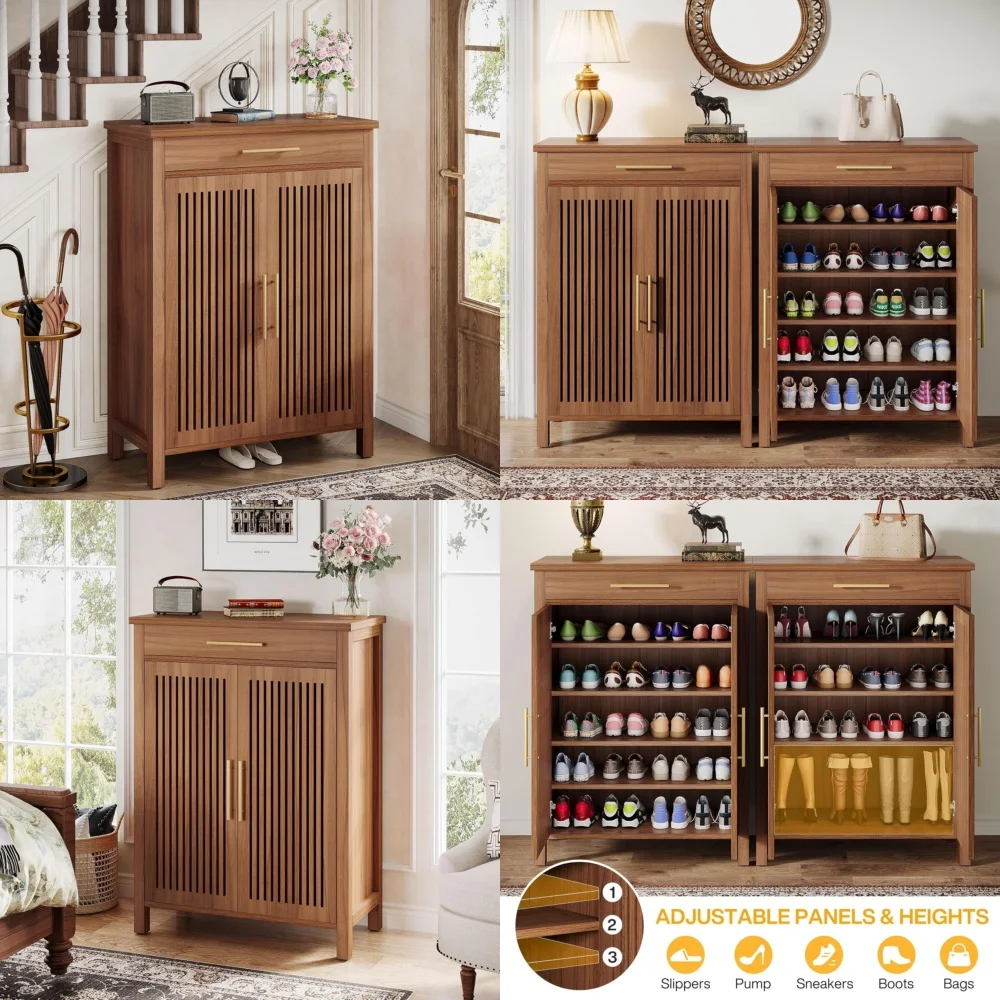 Shoe rack5 Tier Shoe Storage Cabinet with Louvered Doors and Drawer Organiser for Hallway Entryway Modern Space Saving Footwear
Shoe rack5 Tier Shoe Storage Cabinet with Louvered Doors and Drawer Organiser for Hallway Entryway Modern Space Saving Footwear