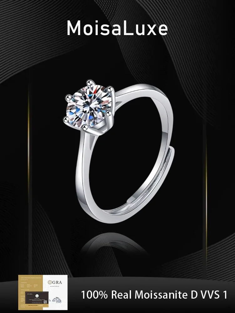 MoisaLuxe Official Store Sterling 925 Silver Moissanite Ring Women's Six Claws for Women Elegant Jewelry with GRA Certified
MoisaLuxe Official Store Sterling 925 Silver Moissanite Ring Women's Six Claws for Women Elegant Jewelry with GRA Certified