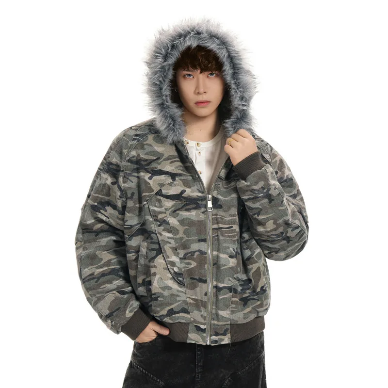 Vintage Camo Mountain Hawk Cotton-Padded Coat Men Winter Parka camouflage Detachable Faux Fur Hood Warm Quilted Hooded Jackets
Vintage Camo Mountain Hawk Cotton-Padded Coat Men Winter Parka camouflage Detachable Faux Fur Hood Warm Quilted Hooded Jackets