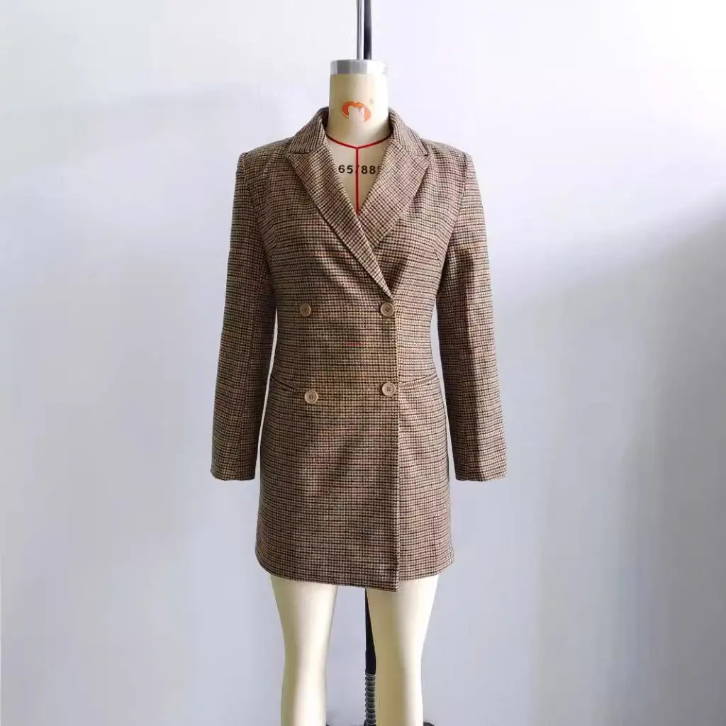 Women's Mid-Length Plaid Blazer Tops Casual Fashion Small Blazer for Autumn Winter European American Style
Women's Mid-Length Plaid Blazer Tops Casual Fashion Small Blazer for Autumn Winter European American Style