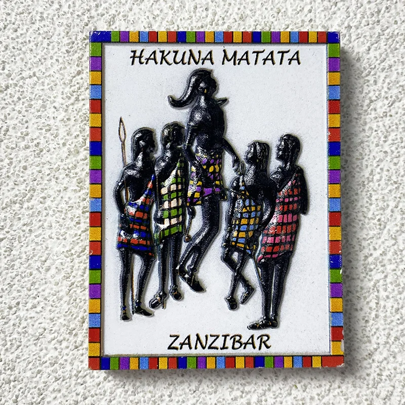 Colorful Zanzibar 3D Resin Hakuna Matata Fridge Magnets - Decorative African Tribe Design for Home & Room Decor
Colorful Zanzibar 3D Resin Hakuna Matata Fridge Magnets - Decorative African Tribe Design for Home & Room Decor