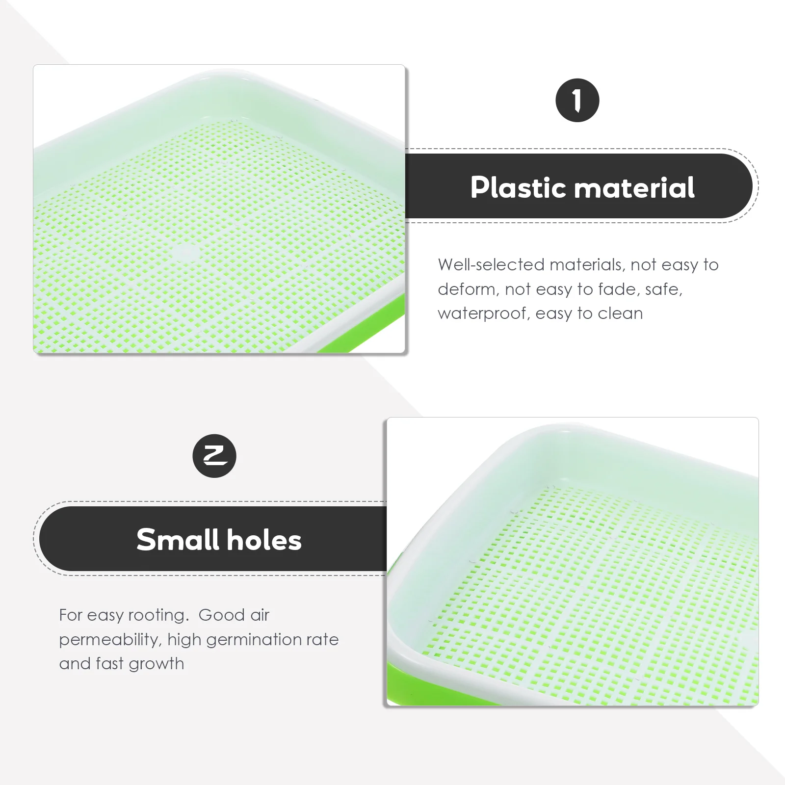 2 Pcs Seedling Tray Sprouting Container Germination Plastic Trays Wheatgrass Soil free Nursery Multipurpose
2 Pcs Seedling Tray Sprouting Container Germination Plastic Trays Wheatgrass Soil free Nursery Multipurpose