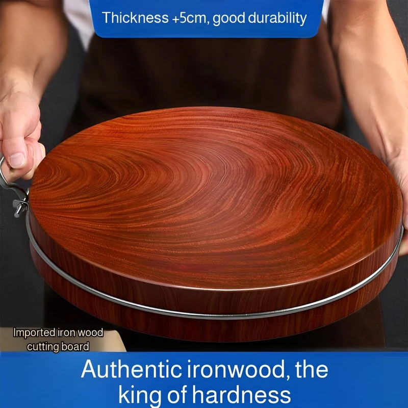 Solid Wood Round Cutting Board High Density Hardness Iron Solid Wood Double Face Round Chopping Cutting Board Blocks with Handle
Solid Wood Round Cutting Board High Density Hardness Iron Solid Wood Double Face Round Chopping Cutting Board Blocks with Handle