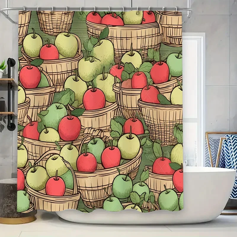 Занавеска для душа с красным зеленым яблоком — корзина и листья в фермерском доме, водонепроницаемый декор для ванны в деревенском стиле на Рождество
Занавеска для душа с красным зеленым яблоком — корзина и листья в фермерском доме, водонепроницаемый декор для ванны в деревенском стиле на Рождество