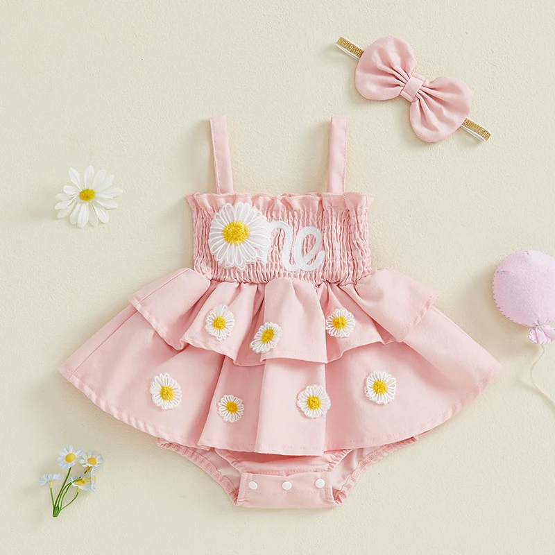 Suefunskry Baby Girl Daisy Birthday Outfit Smocked Sleeveless Layered Romper Dress Bow Headband 2 Pcs Set
Suefunskry Baby Girl Daisy Birthday Outfit Smocked Sleeveless Layered Romper Dress Bow Headband 2 Pcs Set