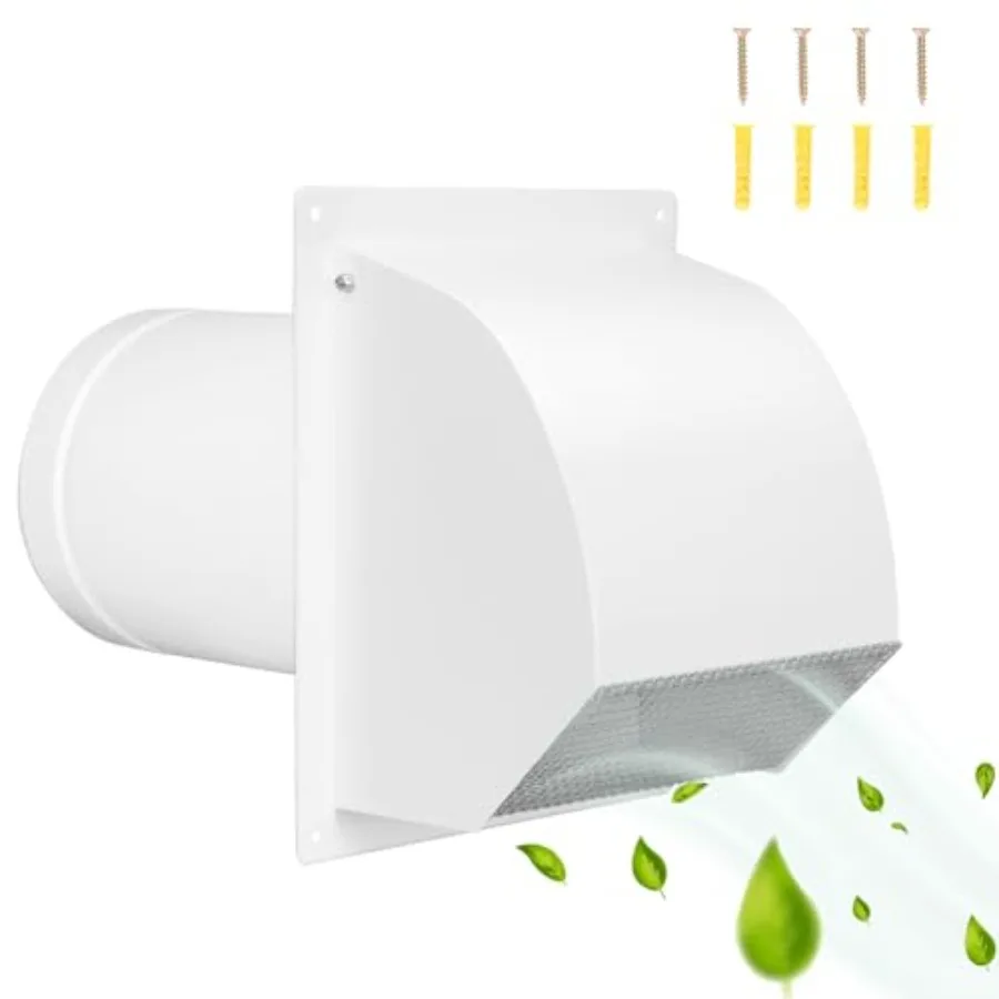 8 Inch Wall Vent with Screen and DamperArc-Shaped Hooded Wall Vent Waterproof Coating Dryer Duct Exterior Ventilation and Air E
8 Inch Wall Vent with Screen and DamperArc-Shaped Hooded Wall Vent Waterproof Coating Dryer Duct Exterior Ventilation and Air E