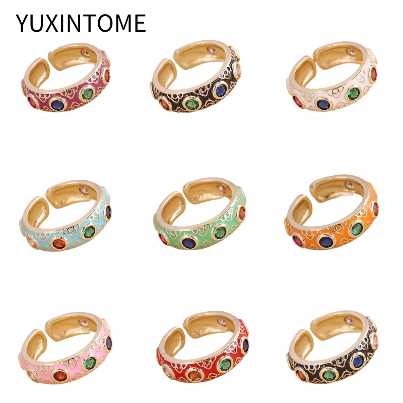 Gold/Silver Plated Enamel Vintage Rings Adjustable Open Cuff Charming Rainbow Crystal Rings For Women Fashion Party Jewelry Gift
Gold/Silver Plated Enamel Vintage Rings Adjustable Open Cuff Charming Rainbow Crystal Rings For Women Fashion Party Jewelry Gift