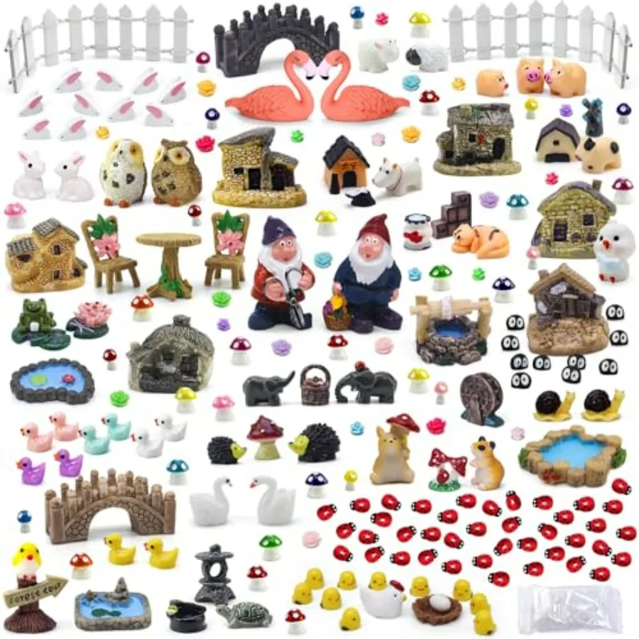 200 Pieces Fairy Garden Accessories, Fairy Garden Kit, Fairy Tiny House, Miniature Gnome Figurines, Micro Landscape Ornaments D
200 Pieces Fairy Garden Accessories, Fairy Garden Kit, Fairy Tiny House, Miniature Gnome Figurines, Micro Landscape Ornaments D