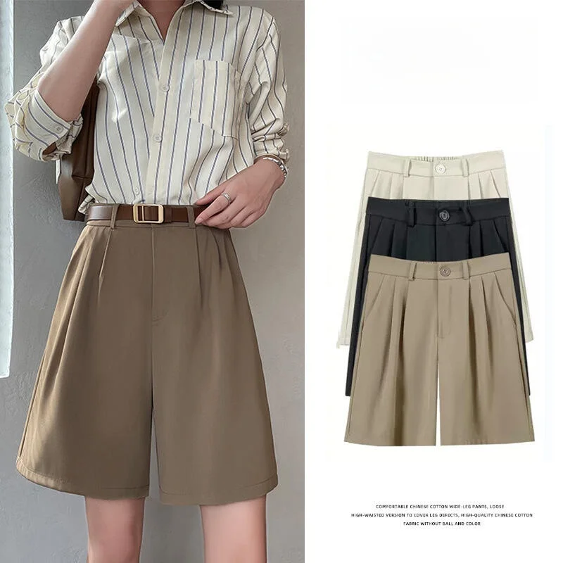 High Waist A-Line Wide Leg Pants Women's Short Pants Summer New Casual Pants Five-Quarter Length Straight Cut Female Trousers
High Waist A-Line Wide Leg Pants Women's Short Pants Summer New Casual Pants Five-Quarter Length Straight Cut Female Trousers