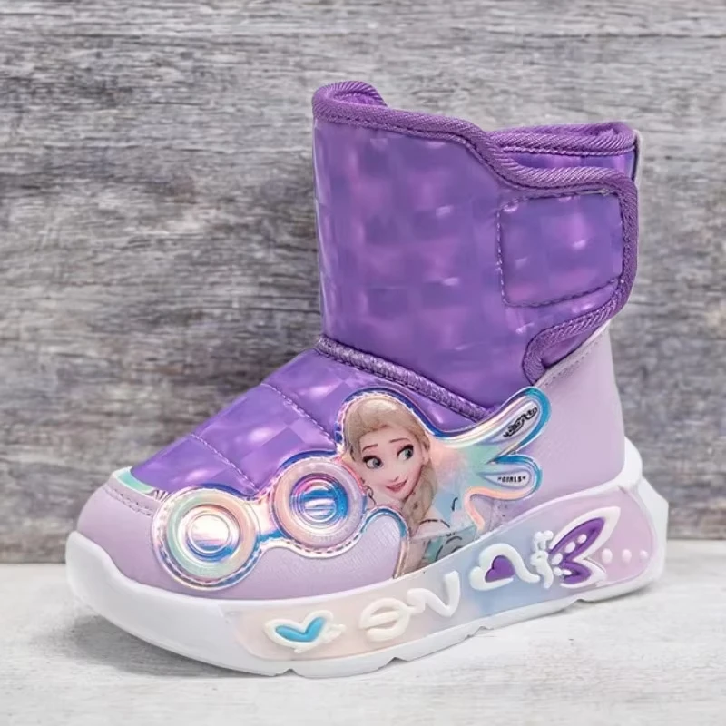 Зимняя детская обувь Disney, плюшевая непромокаемая нескользящая обувь принцессы Эльзы для девочек «Холодное сердце», зимние сапоги, модные теплые уличные ботинки
Зимняя детская обувь Disney, плюшевая непромокаемая нескользящая обувь принцессы Эльзы для девочек «Холодное сердце», зимние сапоги, модные теплые уличные ботинки