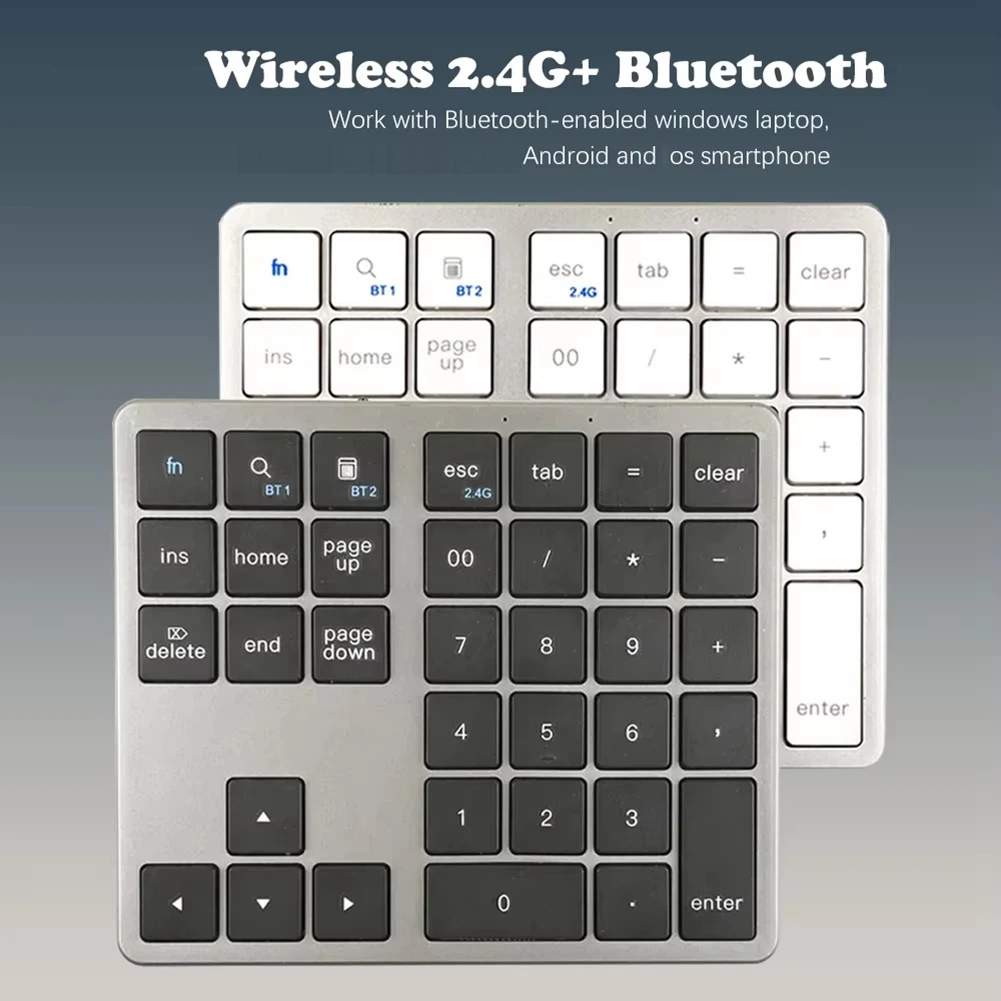 GOB-o2.4G Wireless Bluetooth Number Pad 35 Keys Remote Connection Numpad Numeric Keypad for Laptop Window Digital Keyboard
GOB-o2.4G Wireless Bluetooth Number Pad 35 Keys Remote Connection Numpad Numeric Keypad for Laptop Window Digital Keyboard