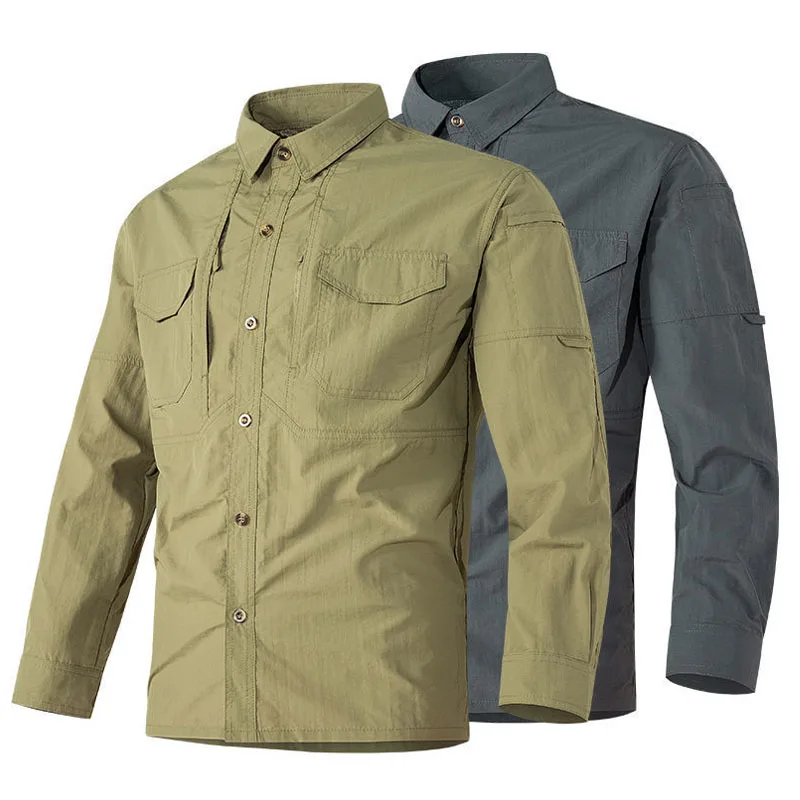 Quick Dry Tactical Cargo Shirts Men Outdoor Combat Military Tops Spring Autumn Multi-Pockets Solid Color Long Sleeve Shirts Male
Quick Dry Tactical Cargo Shirts Men Outdoor Combat Military Tops Spring Autumn Multi-Pockets Solid Color Long Sleeve Shirts Male