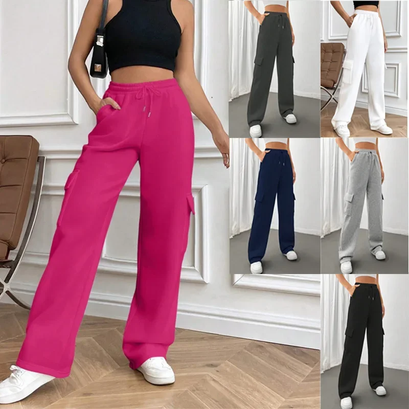 High Waist Pockets Elastic Women Full Length Sweatpants Solid Color Autumn Winter New Fashion Pants
High Waist Pockets Elastic Women Full Length Sweatpants Solid Color Autumn Winter New Fashion Pants
