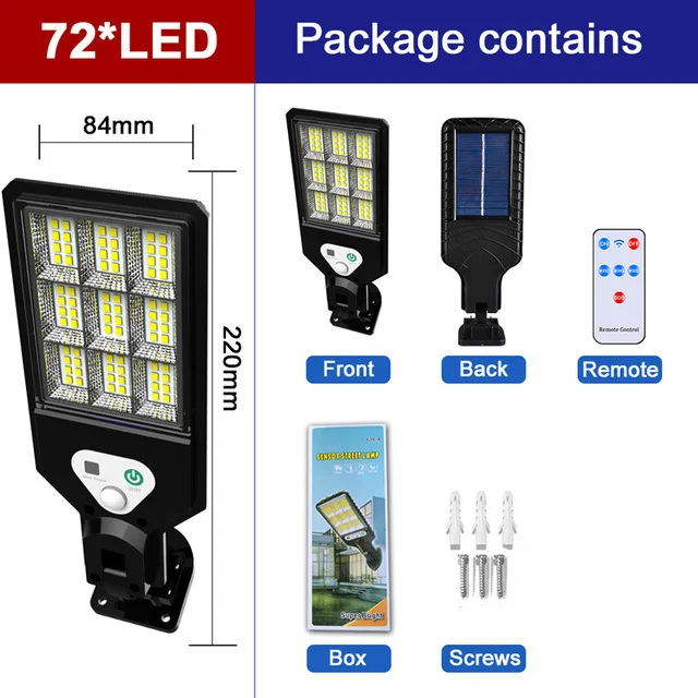 Motion Sensor Street Light with Remote Control LED Solar Street Light IP65 Waterproof Outdoor Garden Wall Lamp for Hallway Yard
Motion Sensor Street Light with Remote Control LED Solar Street Light IP65 Waterproof Outdoor Garden Wall Lamp for Hallway Yard