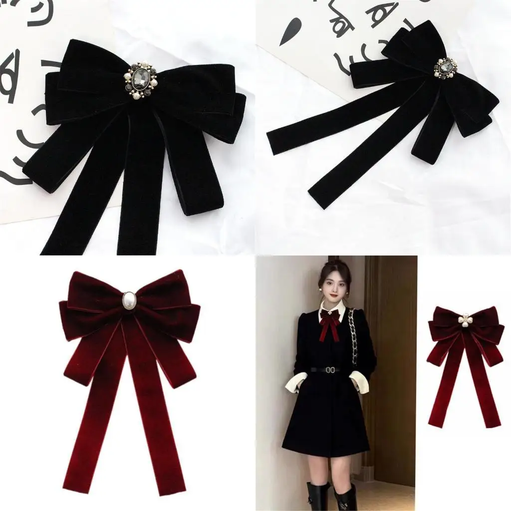 652F Luxurious Velvets Bowknot Clip On Brooch with Sparkling Rhinestones Beads for Weddings Parties Pre Tied Bows Tie Necktie
652F Luxurious Velvets Bowknot Clip On Brooch with Sparkling Rhinestones Beads for Weddings Parties Pre Tied Bows Tie Necktie