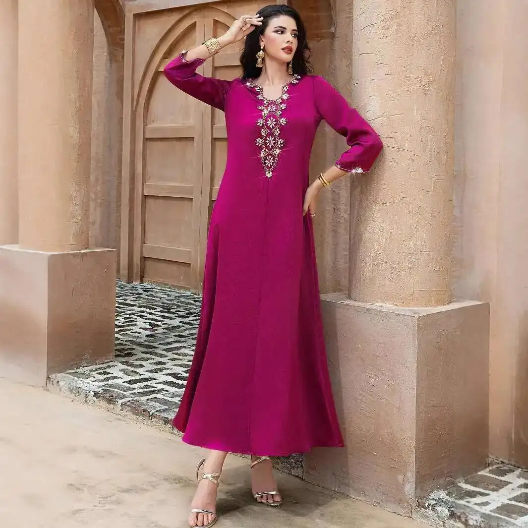 New Ba5162 Dragon Fruit Color Loose Handmade Beaded Robe Vacation Party Dress Robe Abaya Ramadan Dubai Luxury Islam Elegant
New Ba5162 Dragon Fruit Color Loose Handmade Beaded Robe Vacation Party Dress Robe Abaya Ramadan Dubai Luxury Islam Elegant