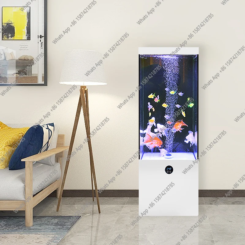 Living room fashionable vertical fish tank floor-to-ceiling ultra-white glass intelligent self-circulating ecological fish tank
Living room fashionable vertical fish tank floor-to-ceiling ultra-white glass intelligent self-circulating ecological fish tank