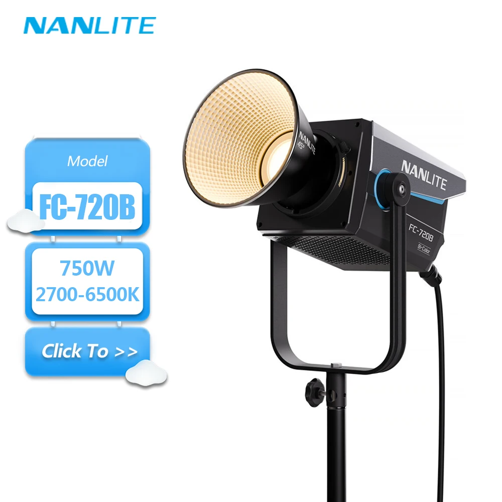 Nanlite FC-720B 2700K to 6500K Bi-Color LED Video Light with Bowens Mount for Studio Photography Fill Light CRI 96 TLCI 98
Nanlite FC-720B 2700K to 6500K Bi-Color LED Video Light with Bowens Mount for Studio Photography Fill Light CRI 96 TLCI 98