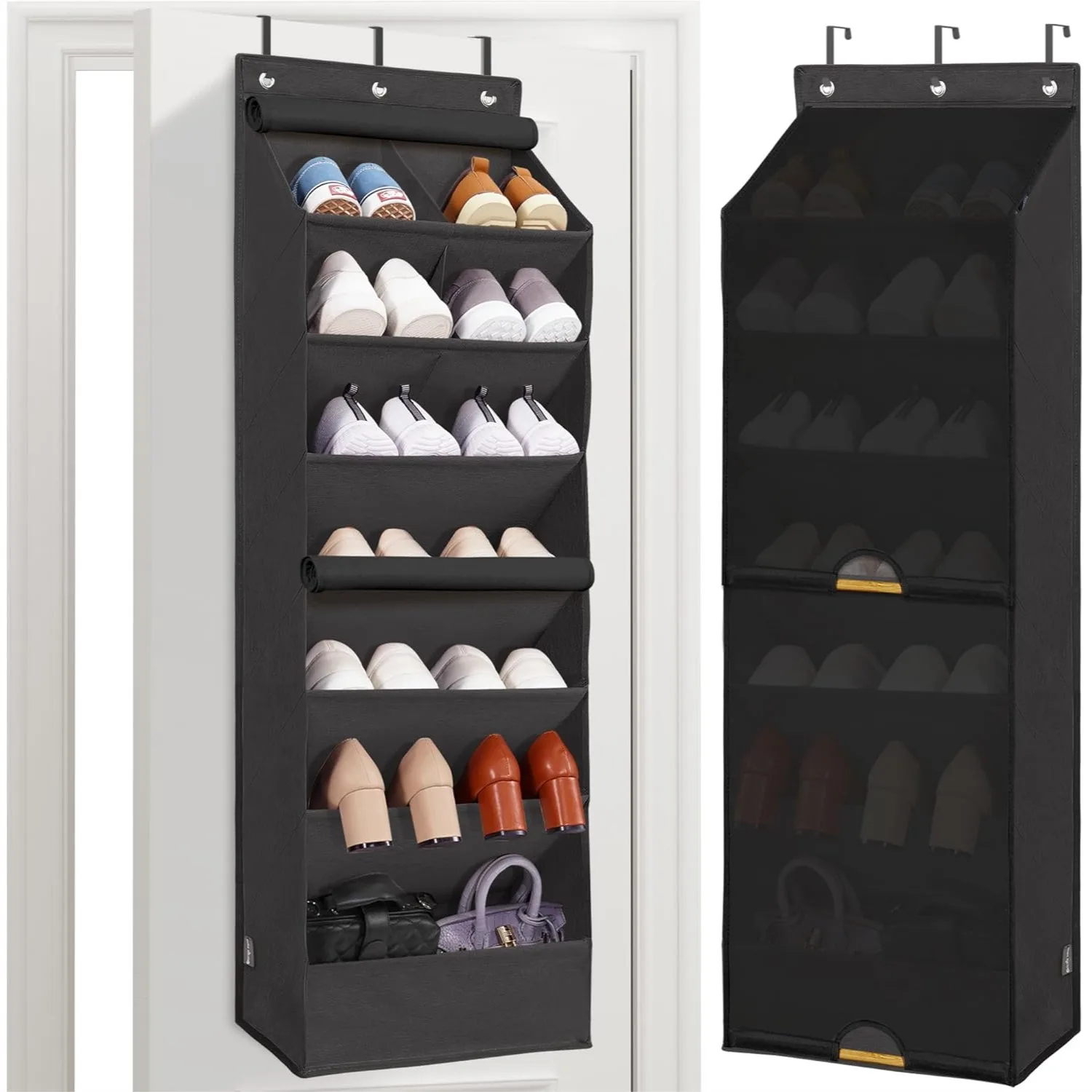 Over the Door Shoe Organizer with Curtain, 7-Shelf Heavy Duty Hanging Storage for Closet Dorm Narrow Door, Large Deep Pockets
Over the Door Shoe Organizer with Curtain, 7-Shelf Heavy Duty Hanging Storage for Closet Dorm Narrow Door, Large Deep Pockets