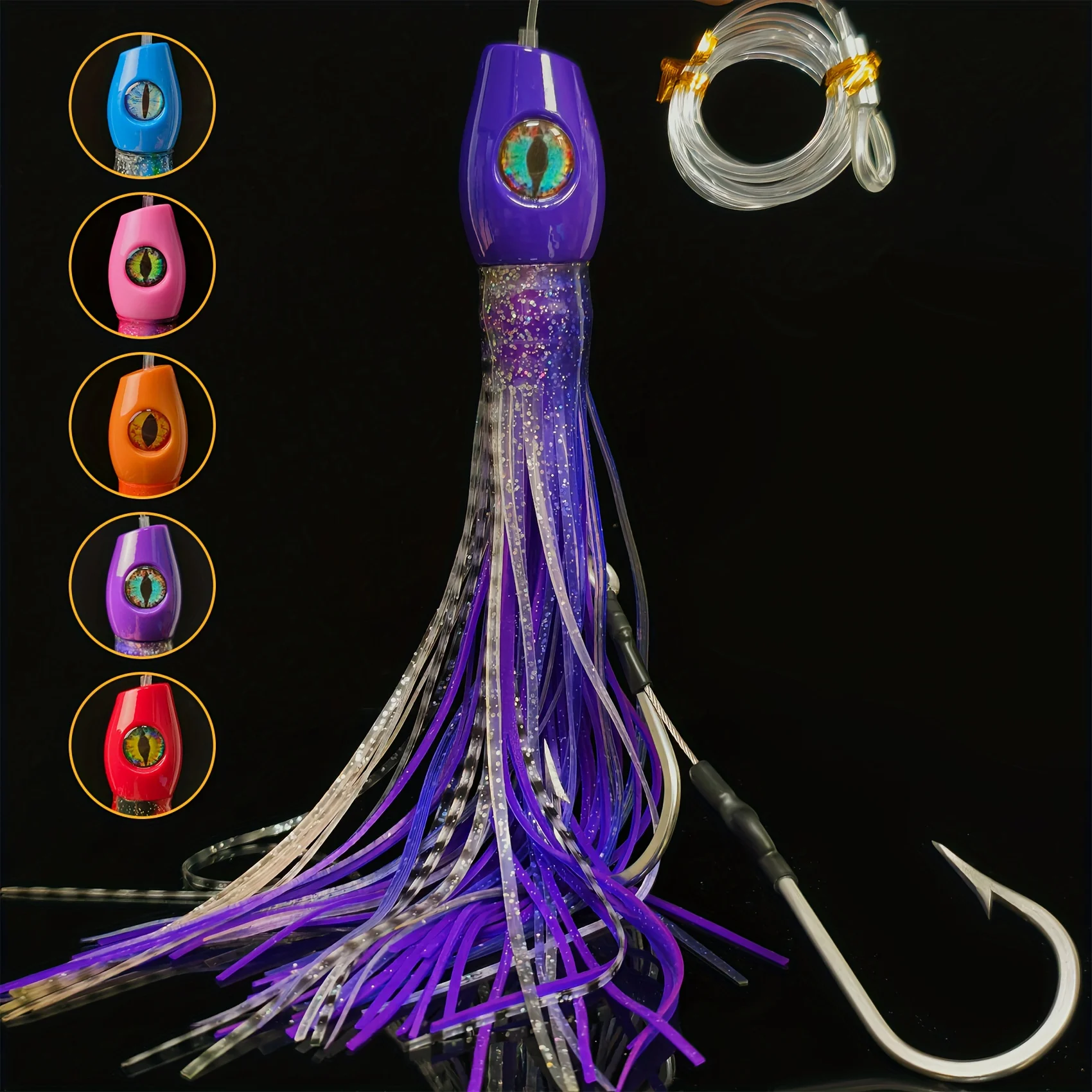 Aventik Resin Solid Color Bullet Head Trolling Lure with Double Stainless Steel Hooks Glitter Skirt Lifelike Eyes Saltwater Lure
Aventik Resin Solid Color Bullet Head Trolling Lure with Double Stainless Steel Hooks Glitter Skirt Lifelike Eyes Saltwater Lure