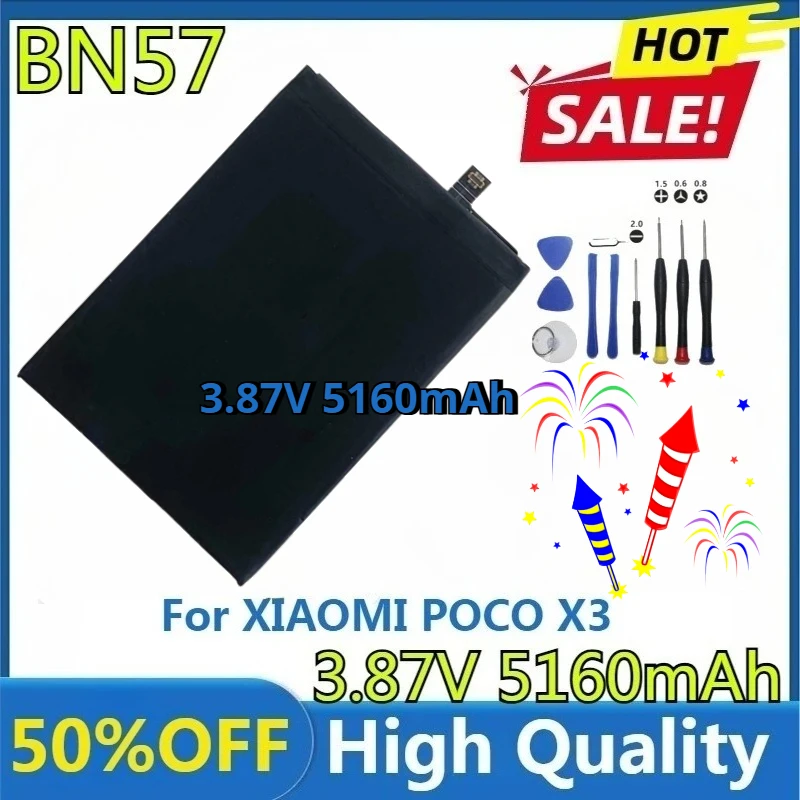 New High Quality for XIAOMI POCO X3 NFC/ POCO X3 PRO/ Phone Replacement Bateria New High Capacity BN57 Battery 
New High Quality for XIAOMI POCO X3 NFC/ POCO X3 PRO/ Phone Replacement Bateria New High Capacity BN57 Battery