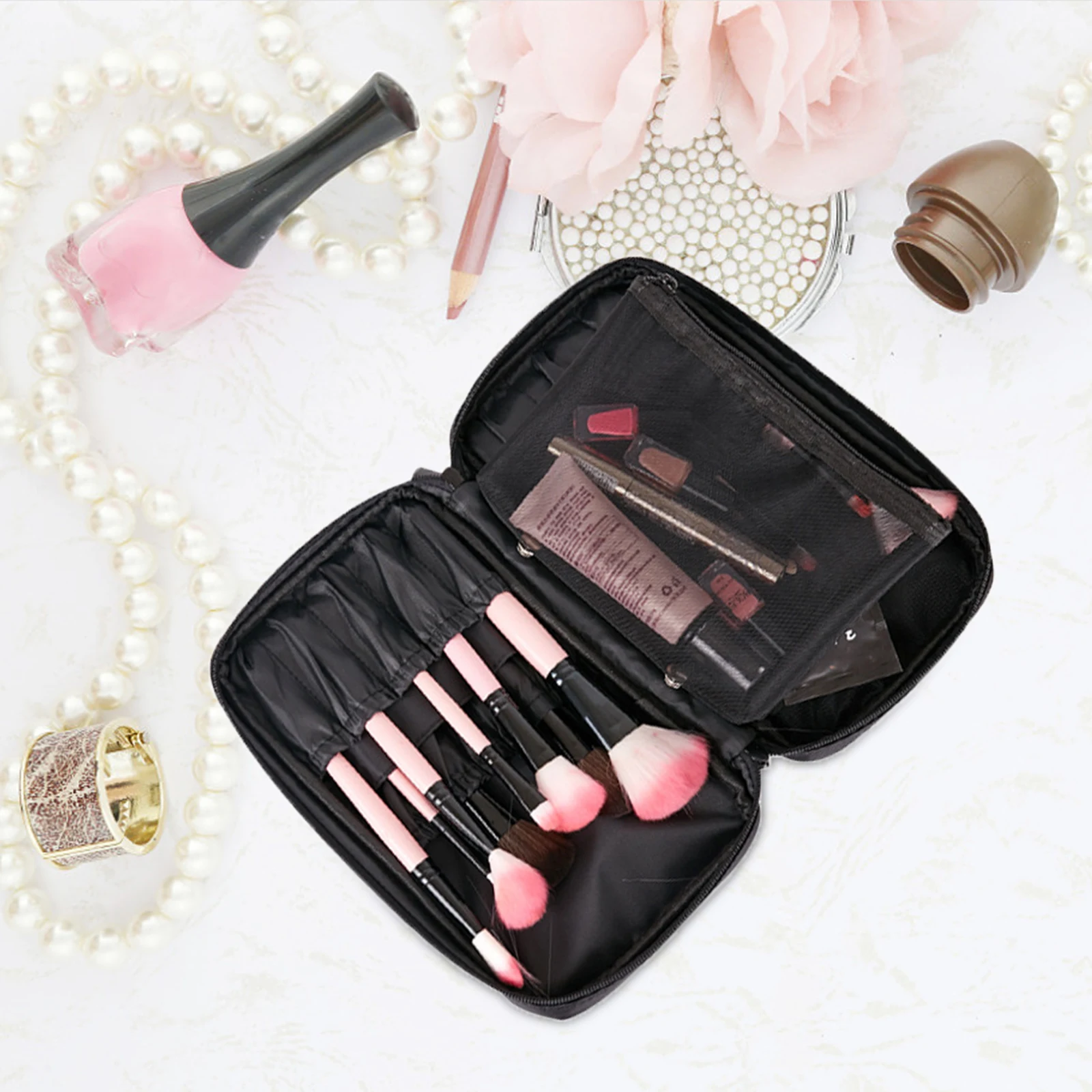 Portable Makeup Bag Waterproof Pouch Travel Organizer Durable Brush Storage Pouch For Women Large Capacity Lightweight
Portable Makeup Bag Waterproof Pouch Travel Organizer Durable Brush Storage Pouch For Women Large Capacity Lightweight