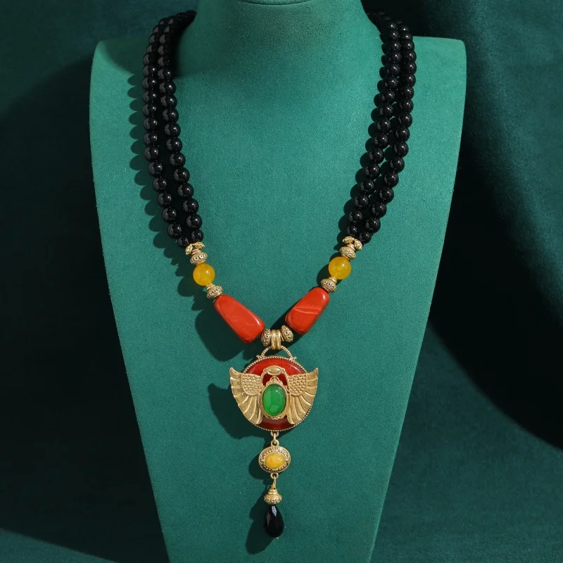 Vintage Black Layered Necklace Natural Stone Pendent Colorful Glazed Beetle Water Drop Jewelry Woman New High Accessories Luxury
Vintage Black Layered Necklace Natural Stone Pendent Colorful Glazed Beetle Water Drop Jewelry Woman New High Accessories Luxury