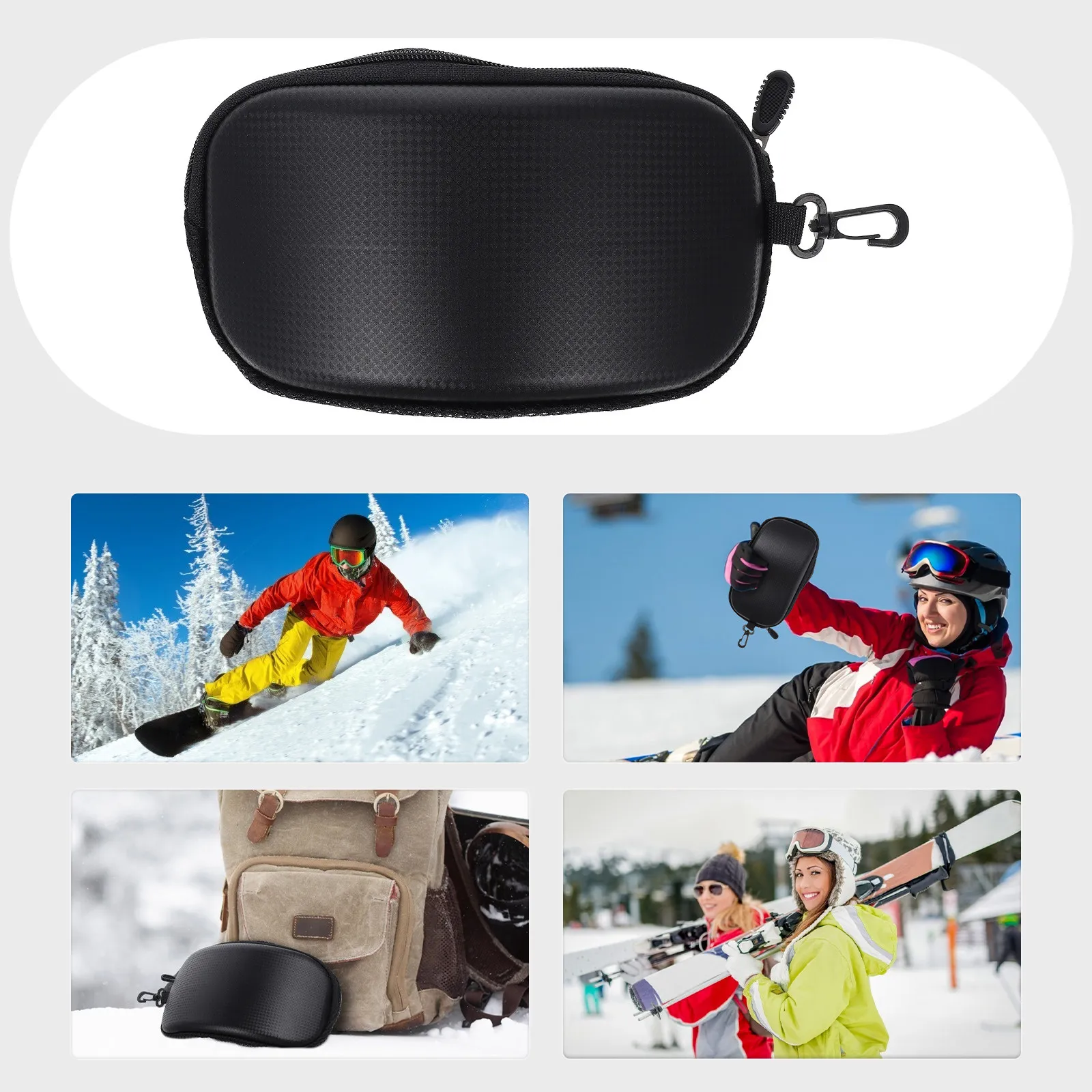 1Pcs Stylish Ski Goggles Container Extra Large Size Shockproof Scratch Resistant Zip Closure Portable Arc Shape
1Pcs Stylish Ski Goggles Container Extra Large Size Shockproof Scratch Resistant Zip Closure Portable Arc Shape
