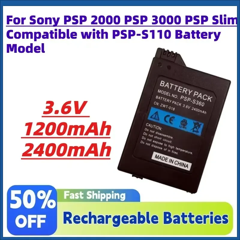 3.6V 1200-2400mAh Replacement Li-Ion Battery for Sony PSP 2000 PSP 3000 PSP Slim Compatible with PSP-S110 Battery Model
3.6V 1200-2400mAh Replacement Li-Ion Battery for Sony PSP 2000 PSP 3000 PSP Slim Compatible with PSP-S110 Battery Model